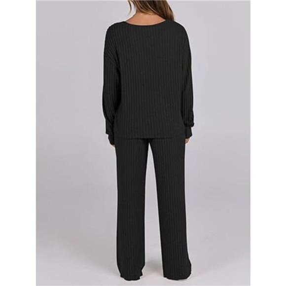 Relaxed Fit Ribbed Knit Top and Pants Set - Picture 5 of 5